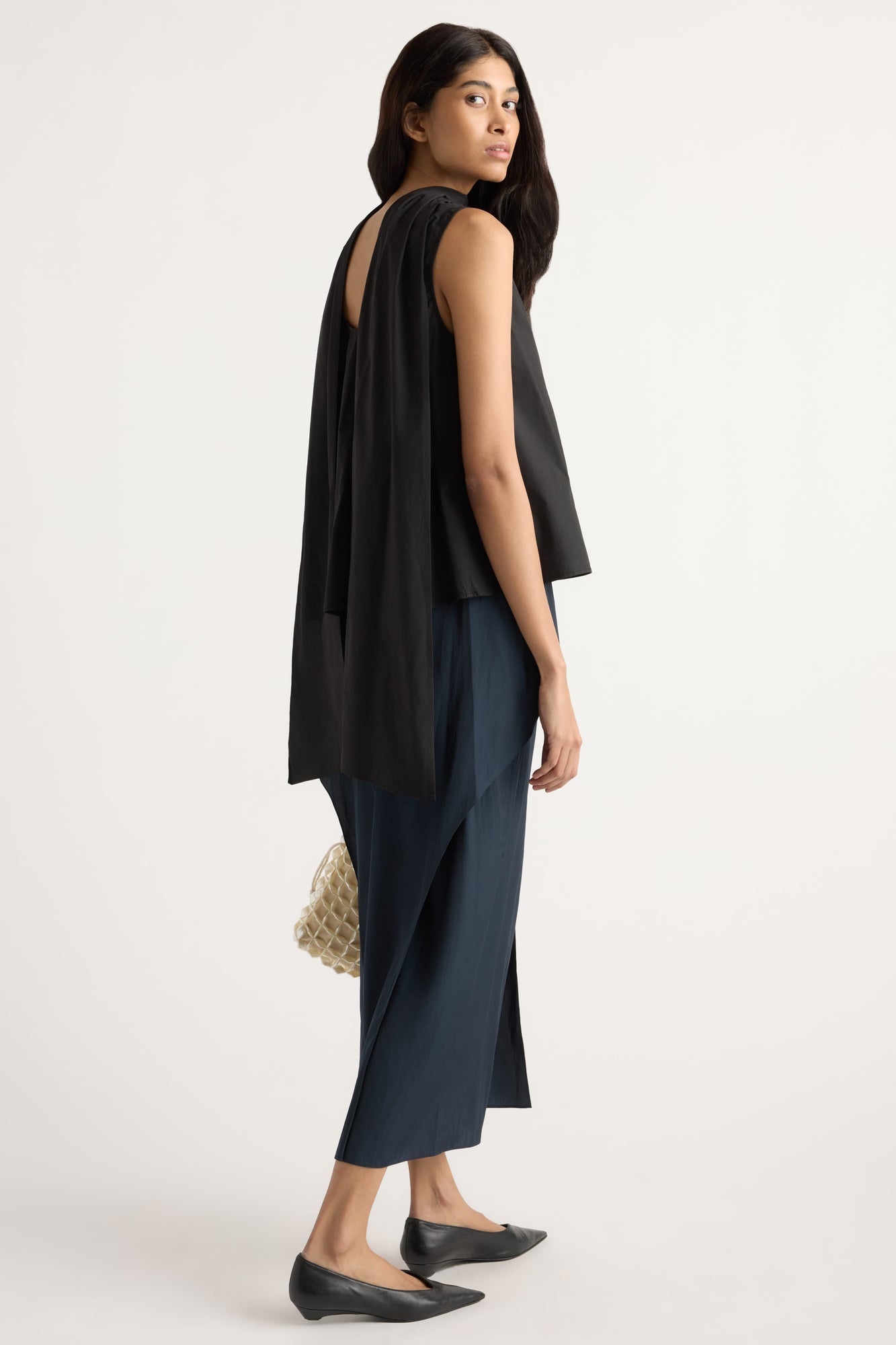 Arya | Dominika Drape Scarf-Neck Blouse in Size Small