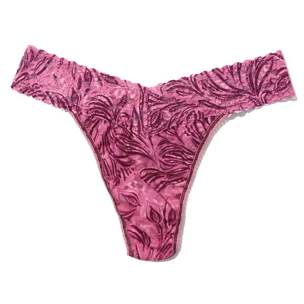 Signature Lace Original Rise Thong | In The Jungle (Pink)