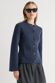 Jess | Eames Organic Cotton-Wool Button Cardigan in Size Small