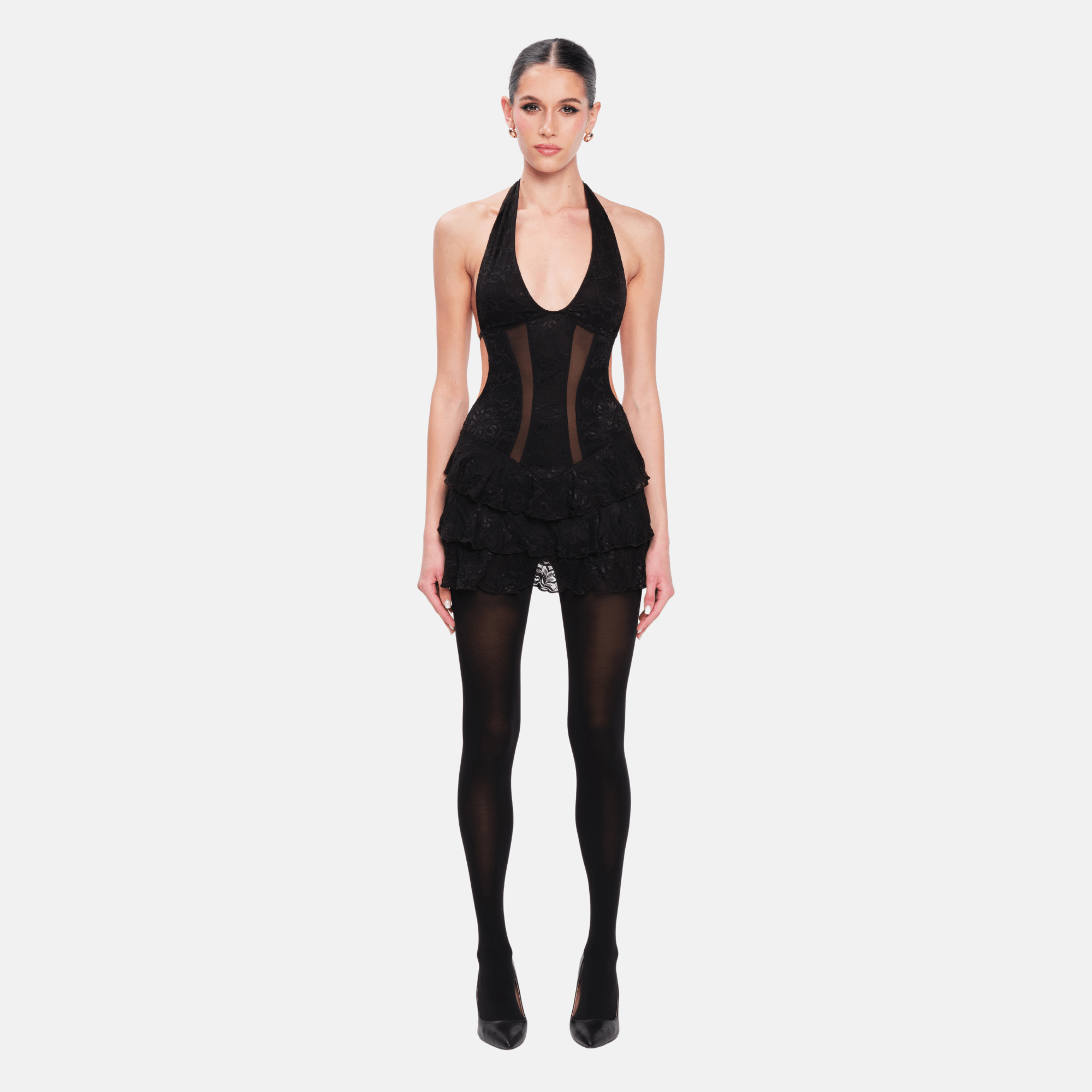OW Collection ELEANOR Mini Dress Dress 121 - Black