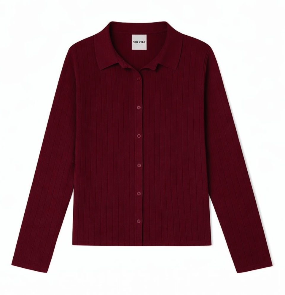 Eloise Pointelle Cardigan | Merlot