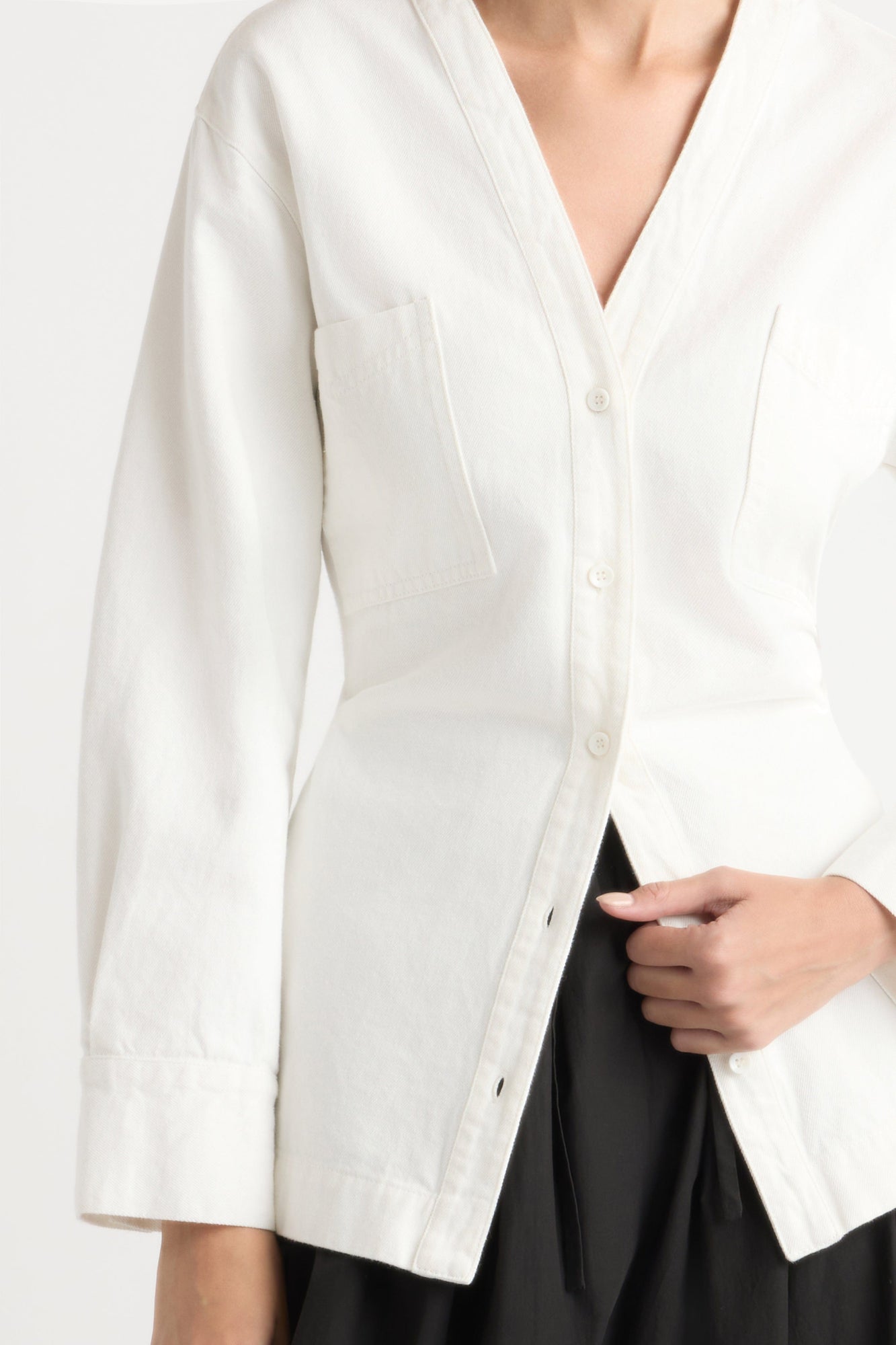 Karolina | Emmett Cinch-Waist Denim Jacket in Size Extra Small