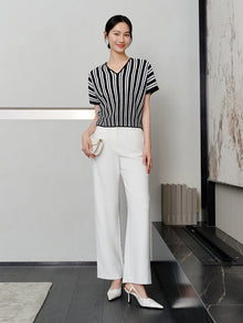 Striped Knit Sweater | Black