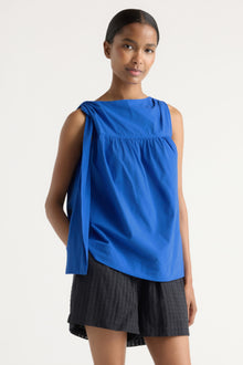 Isilda | Florence Tie-Shoulder Cotton Blouse in Size Extra Small