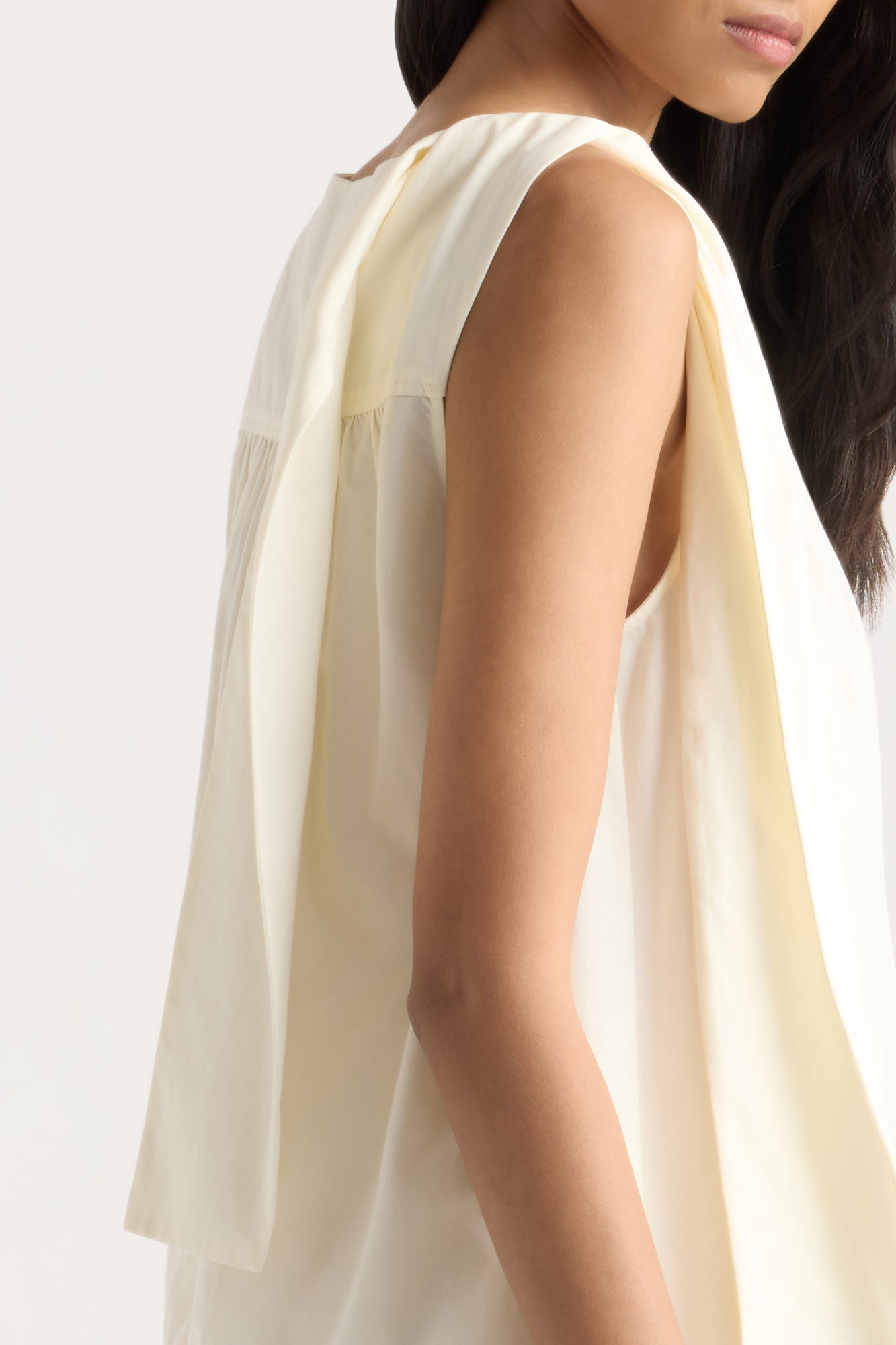 Arya | Florence Tie-Shoulder Cotton Blouse in Size Small