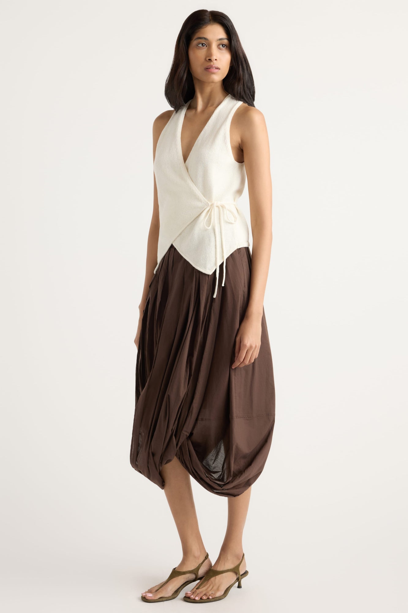 Arya | Freya Gathered Drape Maxi Skirt in Size Small