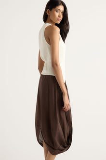 Arya | Freya Gathered Drape Maxi Skirt in Size Small