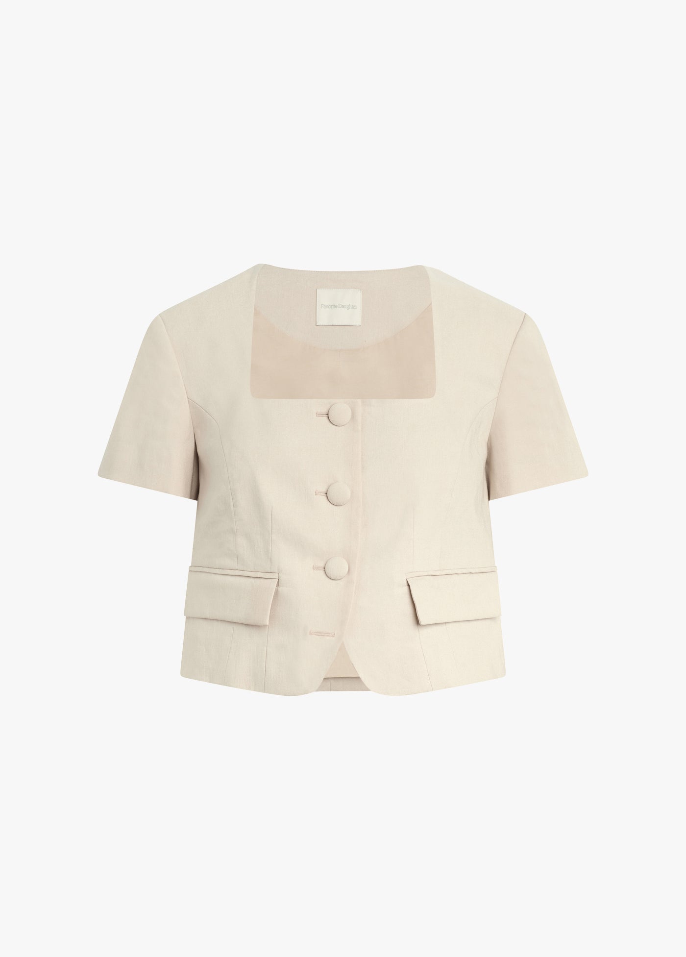 The Mayfair Linen Top | Light Khaki