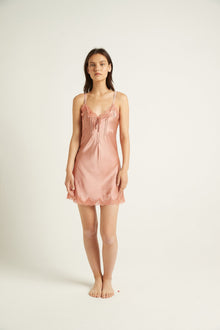 Silk Chemise with Pintucks And Lace | Canyon Rose