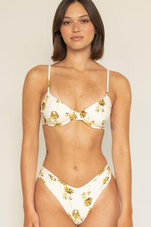 Added Coverage Lulu Bikini Bottom | Gold Filigree
