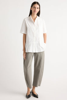 Karolina | Gretta Scarf-Neck Ruffled Tunic Blouse in Size Extra Small