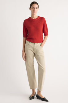Karolina | Heidi Pullover Short-Sleeve Knit Top in Size Extra Small