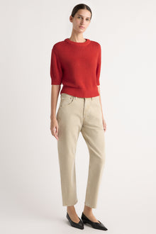 Karolina | Heidi Pullover Short-Sleeve Knit Top in Size Extra Small