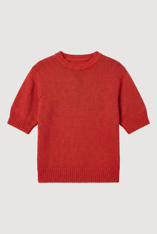 Karolina | Heidi Pullover Short-Sleeve Knit Top in Size Extra Small - Flat