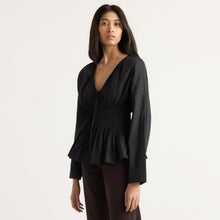 Arya | Hiroko Pleated Sculpted Blouse in Size Small