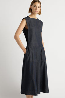 Mali | Holland Drop-Waist Denim Dress in Size Small