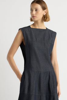 Mali | Holland Drop-Waist Denim Dress in Size Small