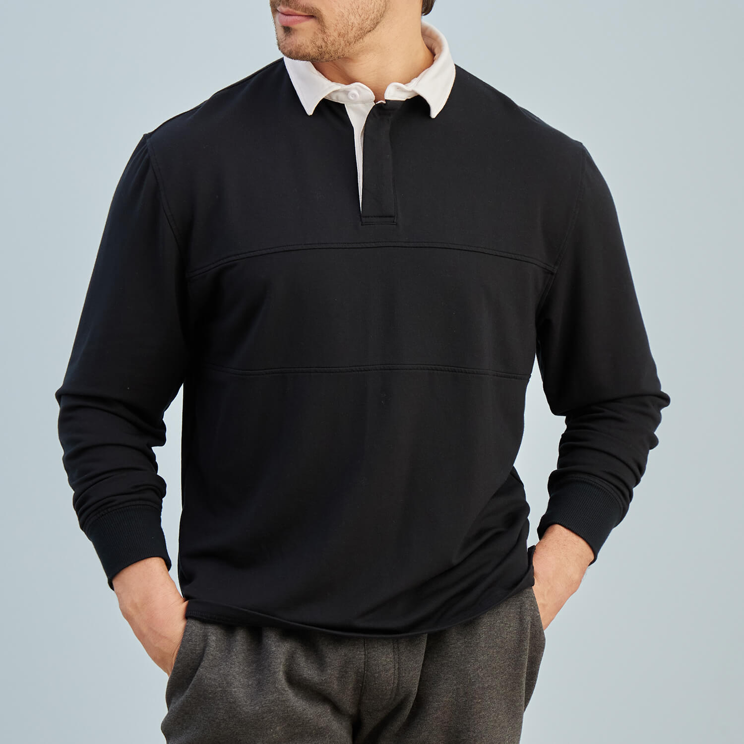 Modal Rugby Pullover | Black