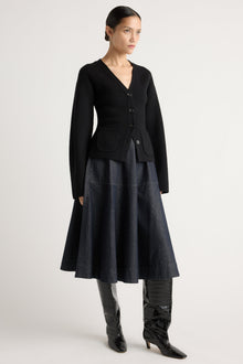 Charlotte | Hyejin A-Line Denim Skirt in Size Small