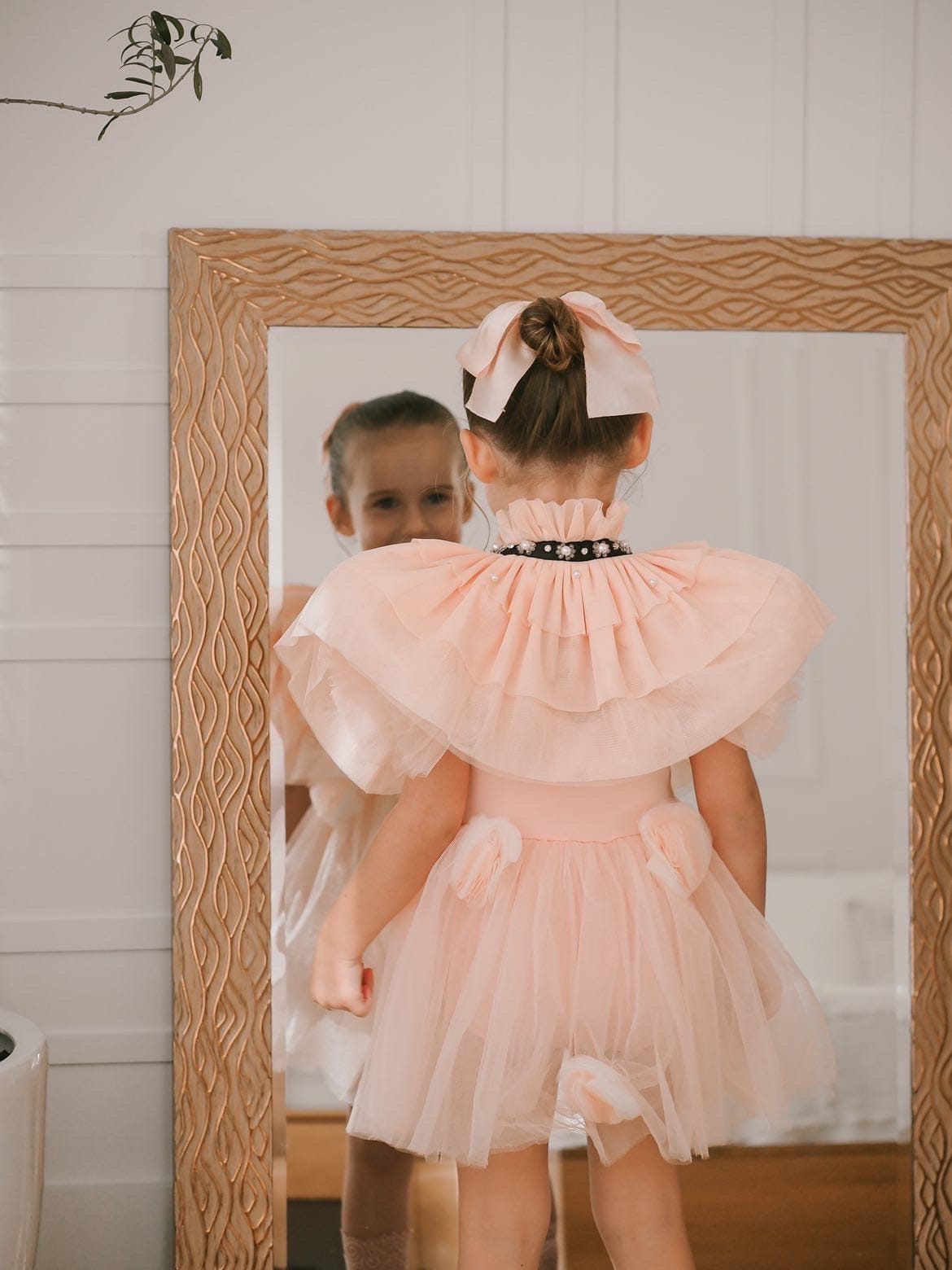 Victorian Tulle Cape | Peach