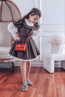 Baby Girls | Blair Estate Tweed Top and Skirt Set | Brown