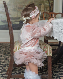 Baby Girls | Clara Velour Jacket and Bloomers Set | Pink
