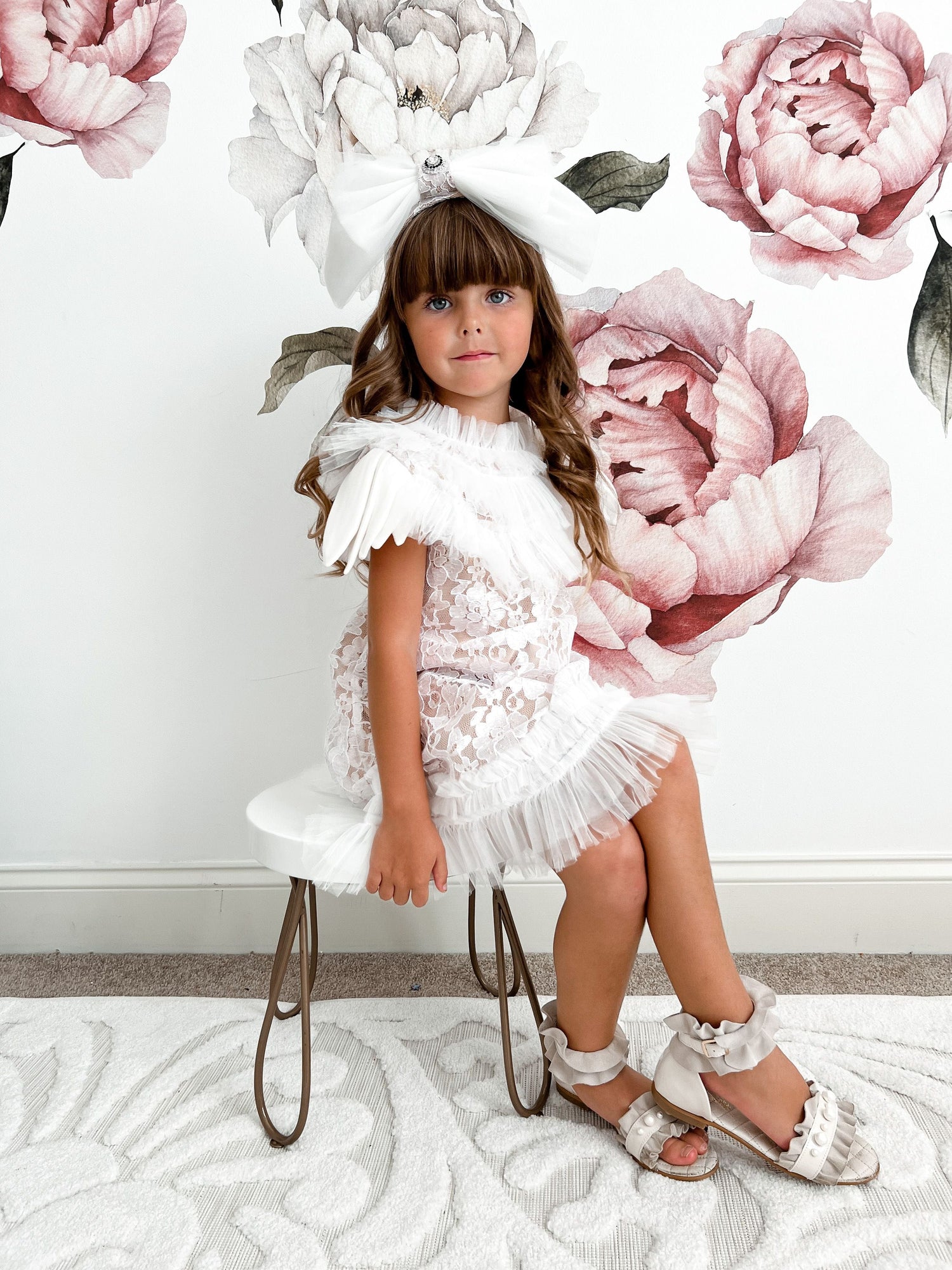 Baby Girls | Dove Lace Overlay Dress | Beige