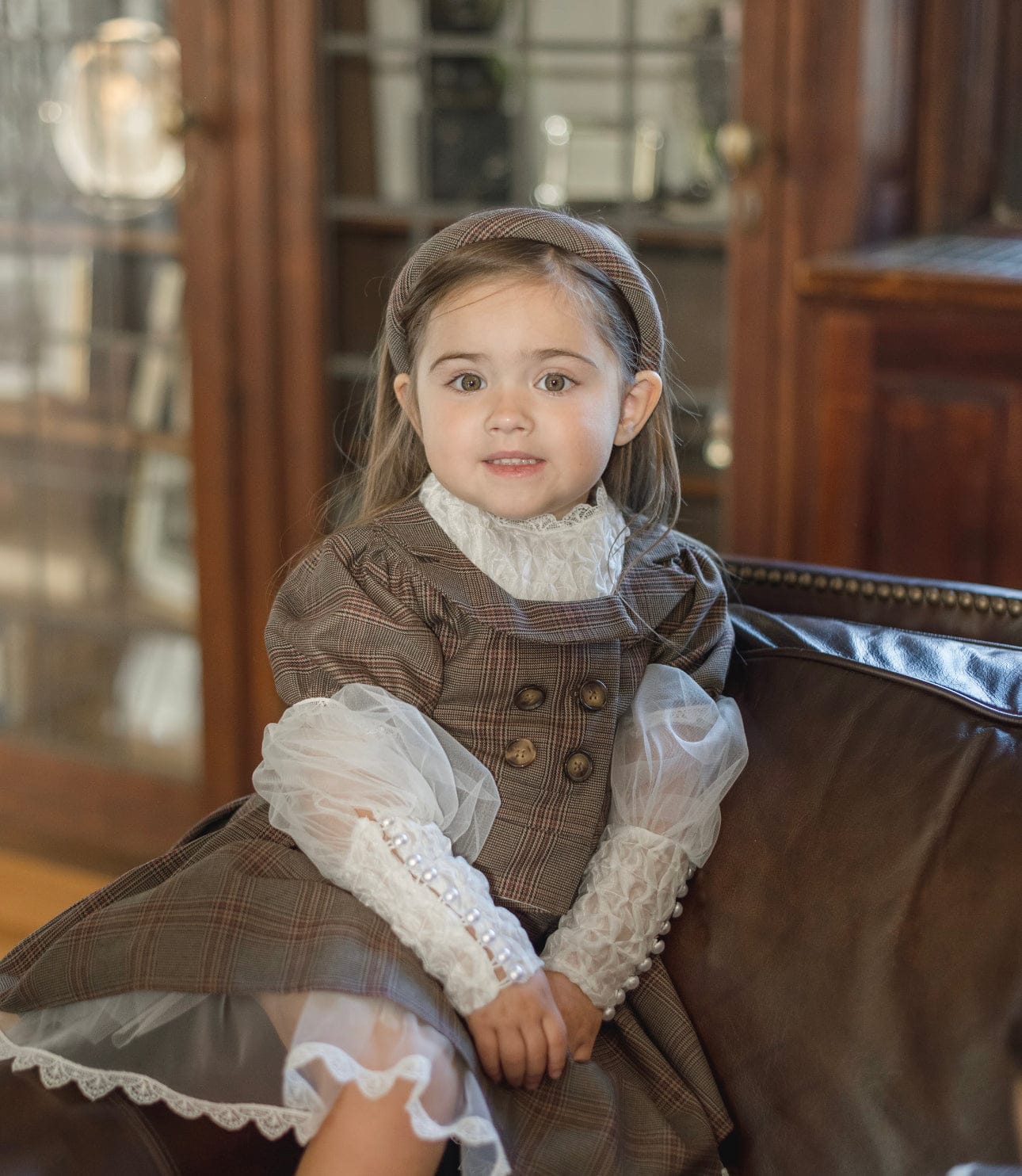 Baby Girls | Blair Estate Tweed Top and Skirt Set | Brown