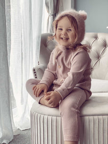 Baby Girls | Ribbed Cotton Playsuit | Dusty Pink