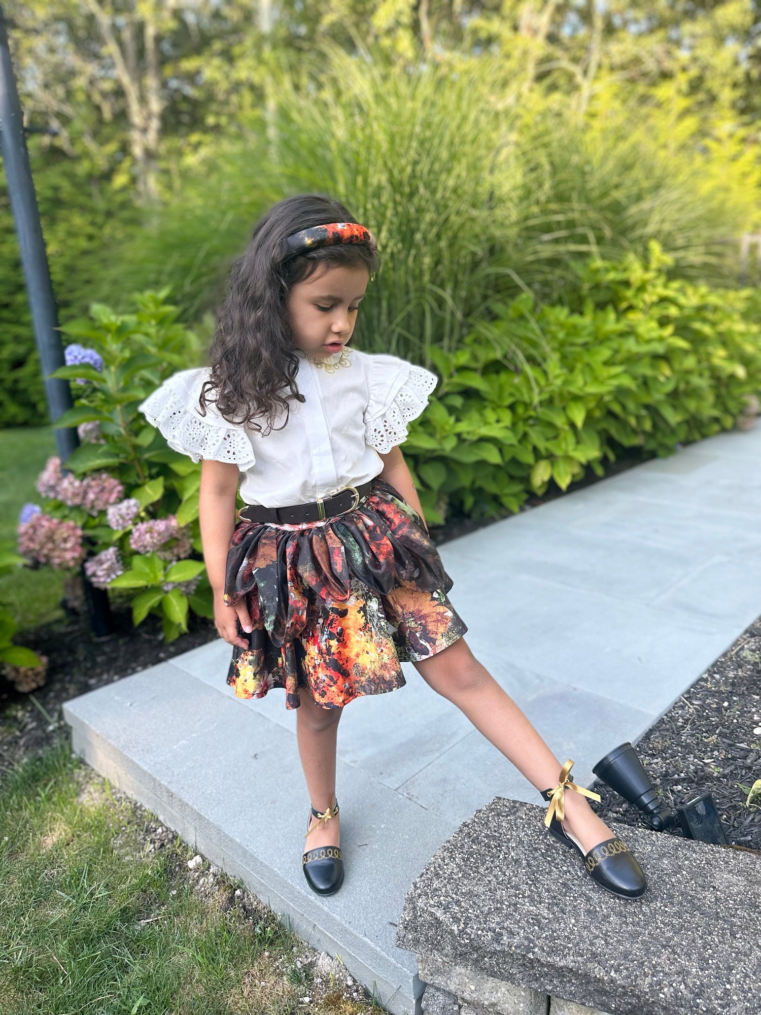 Baby Girls | Alexis Blouse and Skirt Set | White x Multi