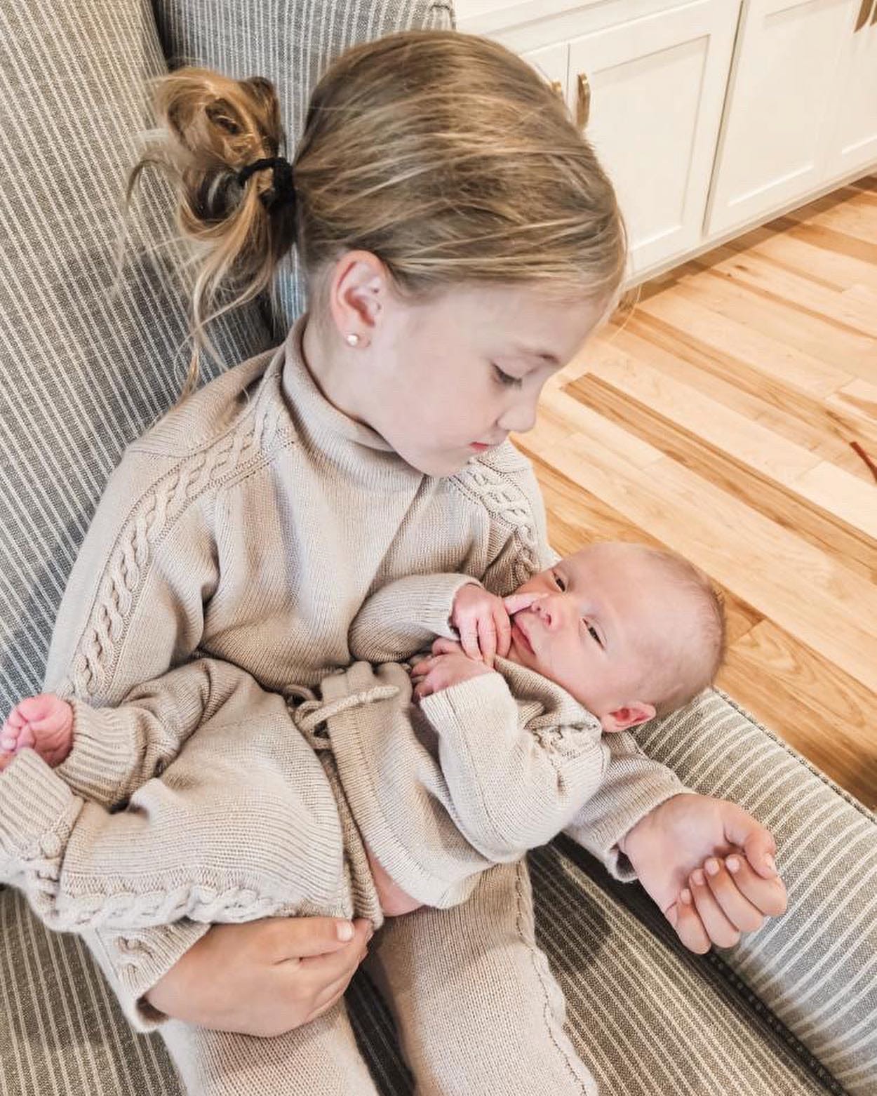 Baby Unisex | Braided Fine Wool Lounge Set | Brown