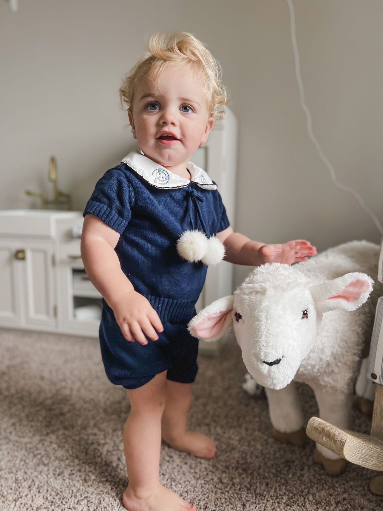 Baby Unisex | Billie Knit Top and Shorts Set | Navy