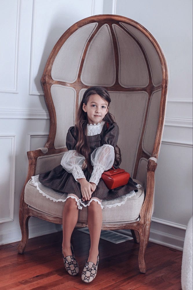 Baby Girls | Blair Estate Tweed Top and Skirt Set | Brown