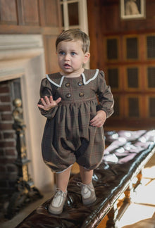 Baby Girls | Blair Estate Tweed Romper | Brown