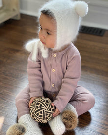 Baby Girls | Ribbed Cotton Playsuit | Dusty Pink