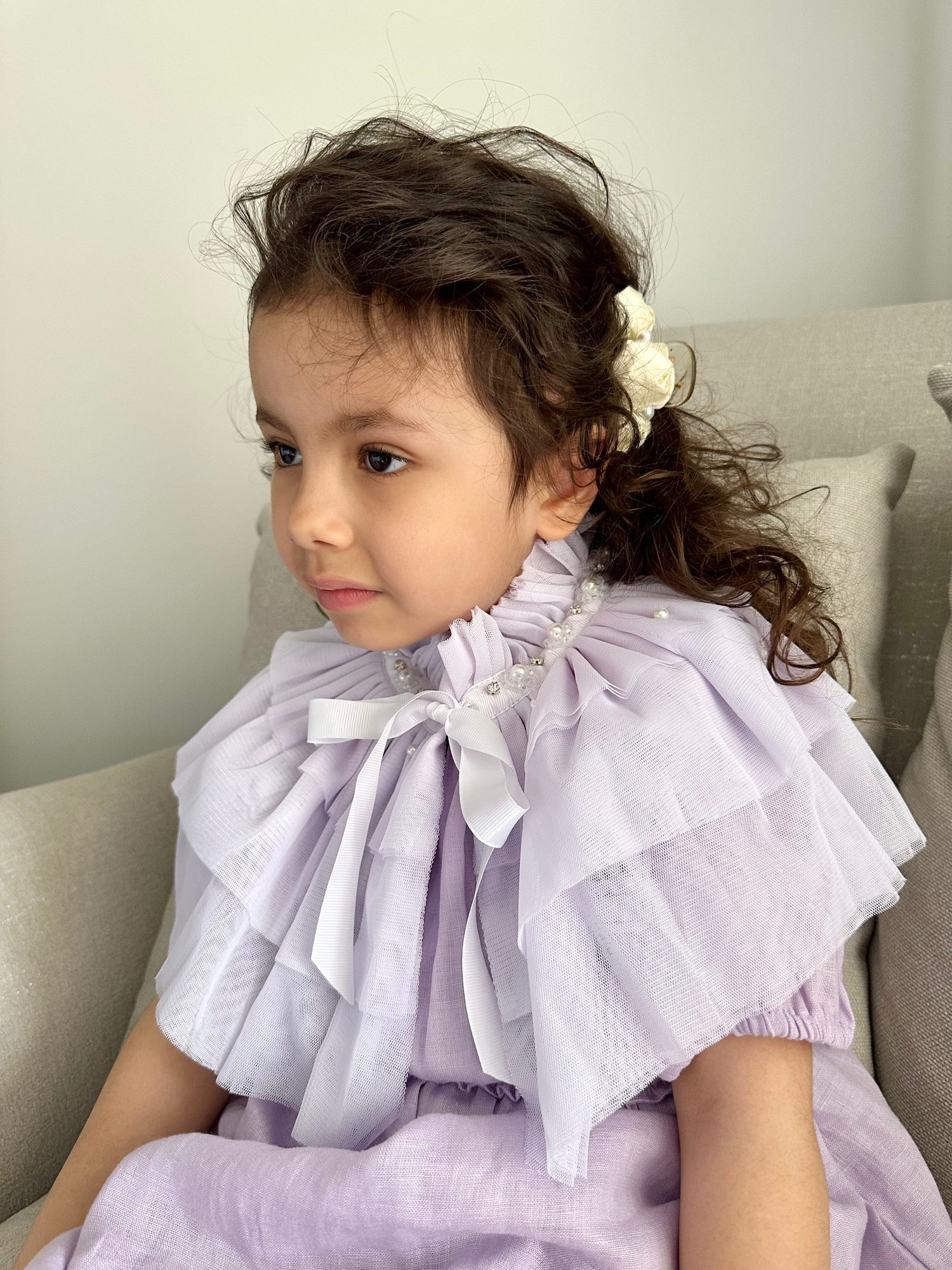 Baby Girls | Ariel Victorian Tulle Cape | Lavender