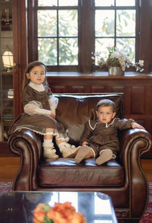 Baby Girls | Blair Estate Tweed Romper | Brown