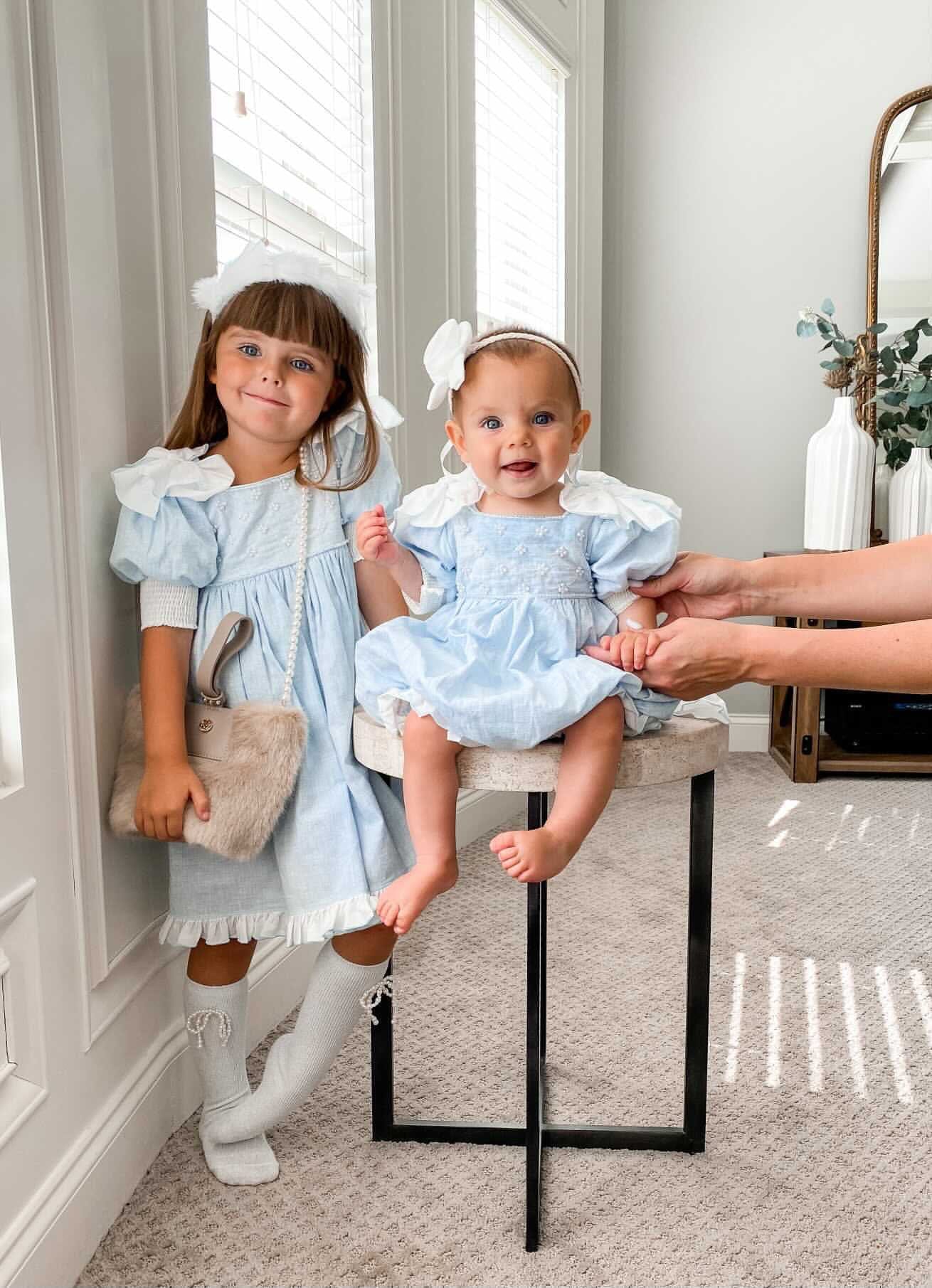Charlotte Baby Blue Romper - Petite Maison Kids