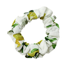Amalfi Print Linen Scrunchie | Lemon