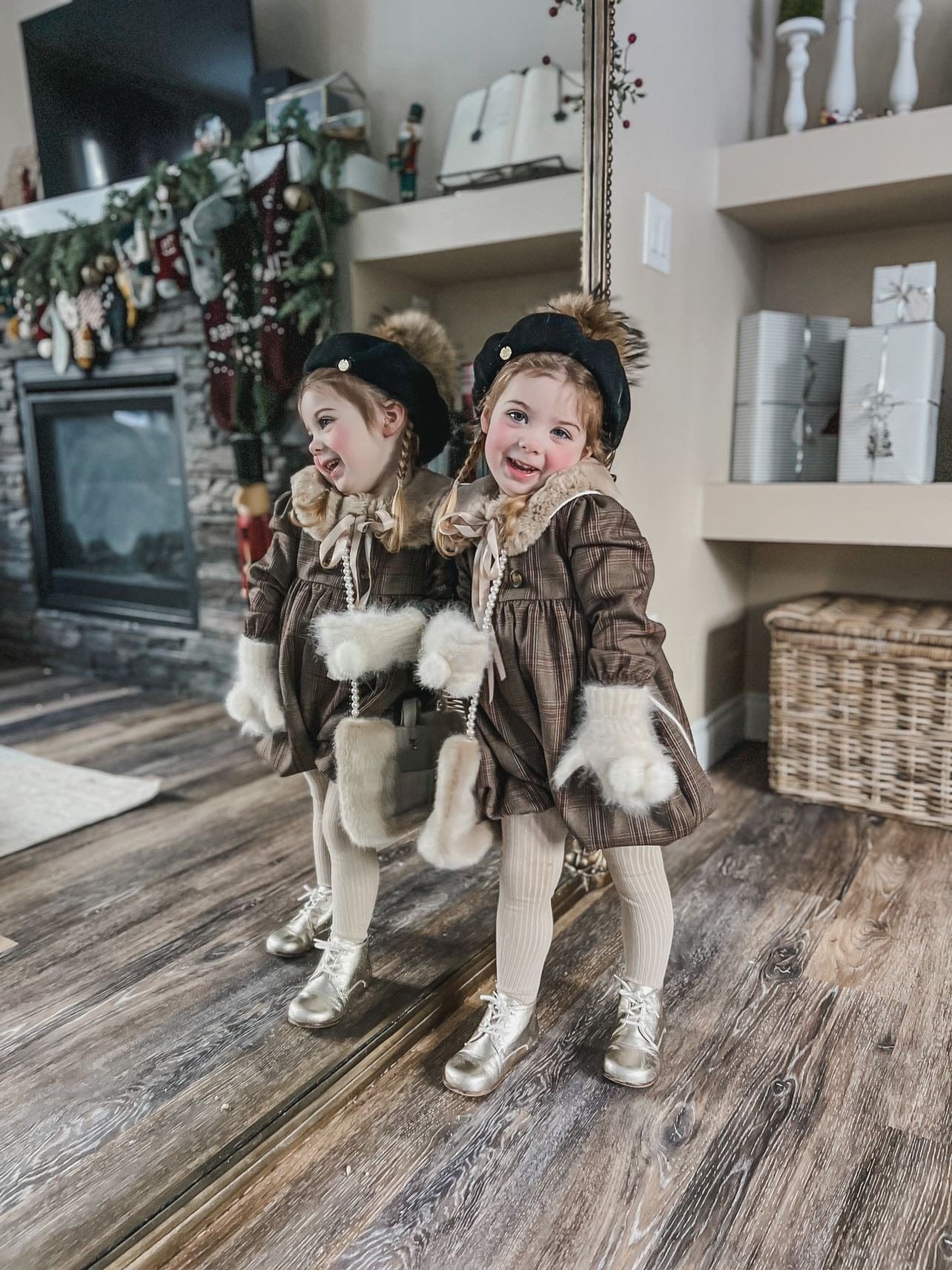Baby Girls | Blair Estate Tweed Romper | Brown