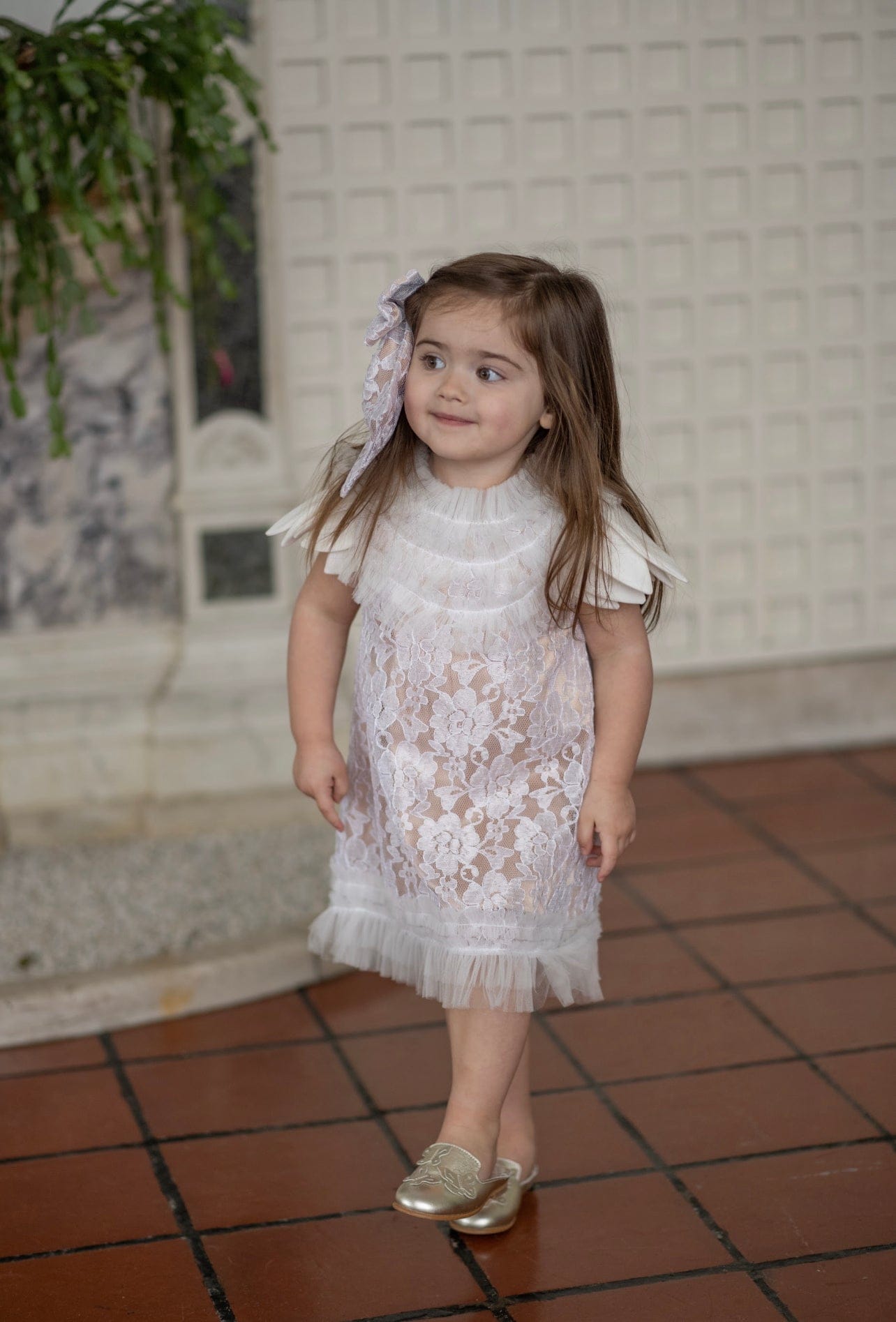 Baby Girls | Dove Lace Overlay Dress | Beige