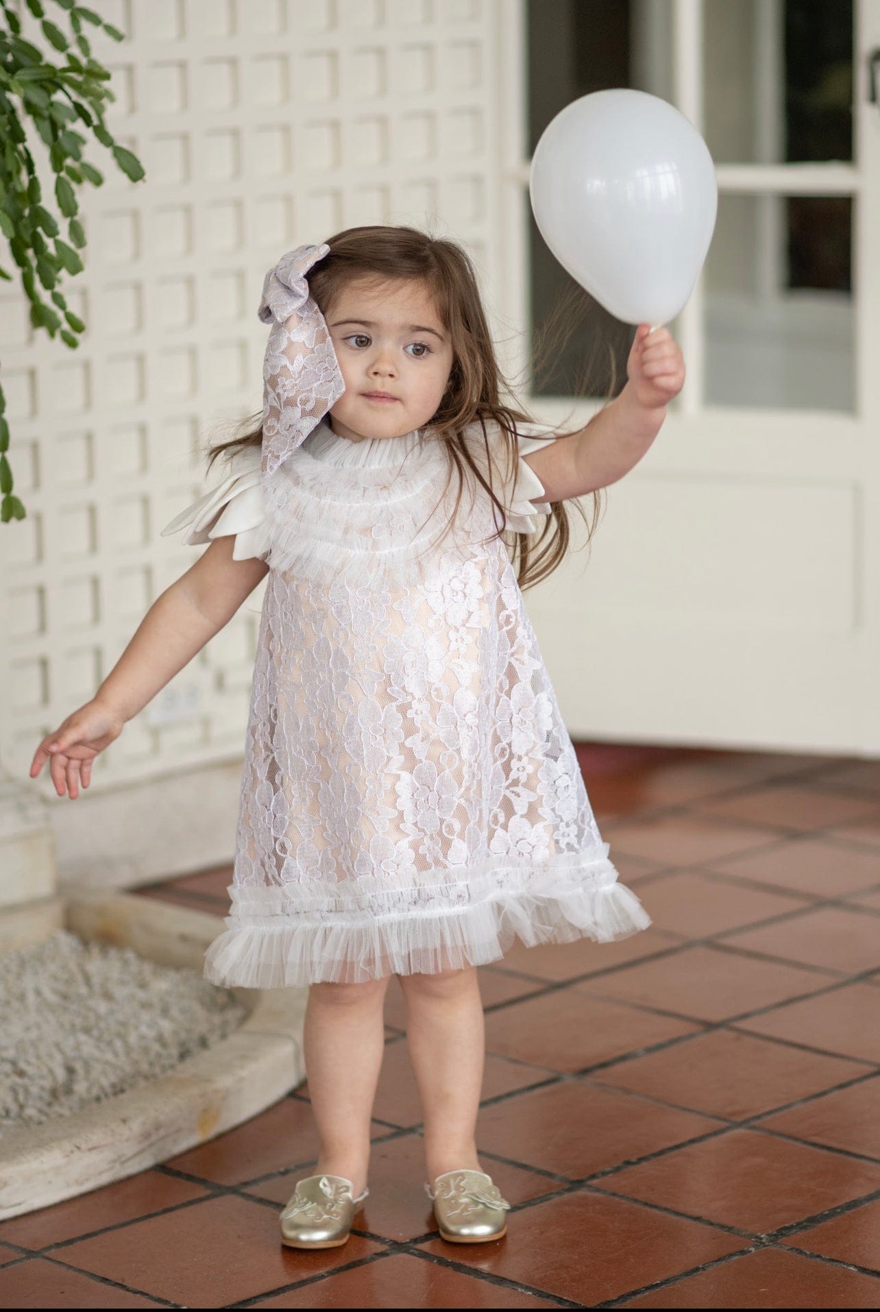 Baby Girls | Dove Lace Overlay Dress | Beige