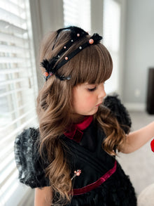Kylie Feather Hair Sash | Black