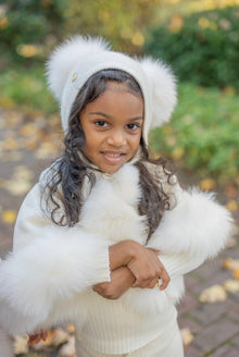 Baby Girls | Honeycomb Cashmere Bonnet | Cream Ivory