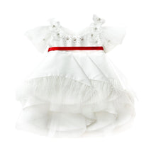 Baby Girls | Constanza Ceremony Dress with Bow | White & Red