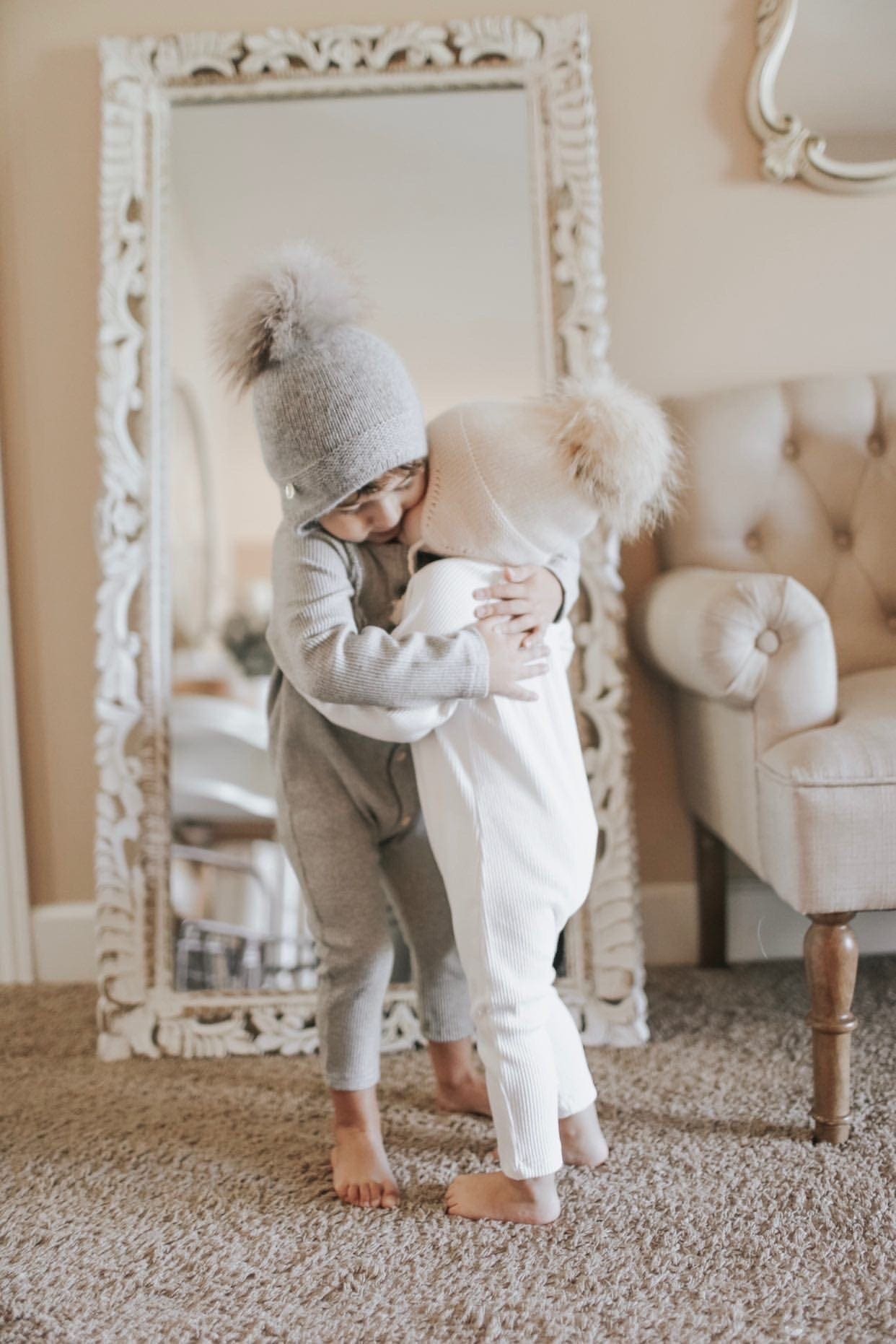 Baby Unisex | Ribbed Cotton Playsuit | Grey