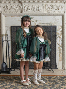 Baby Girls | Aurora Velour Dress | Royal Green