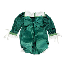 Baby Girls | Everly Damask Velour Romper | Green
