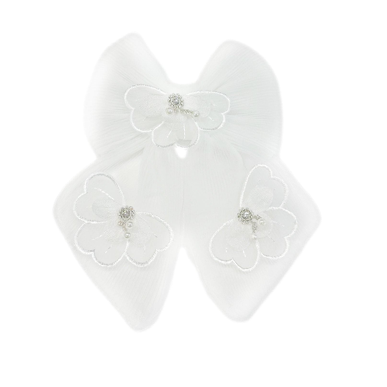Constanza Tulle Hair Bow | White