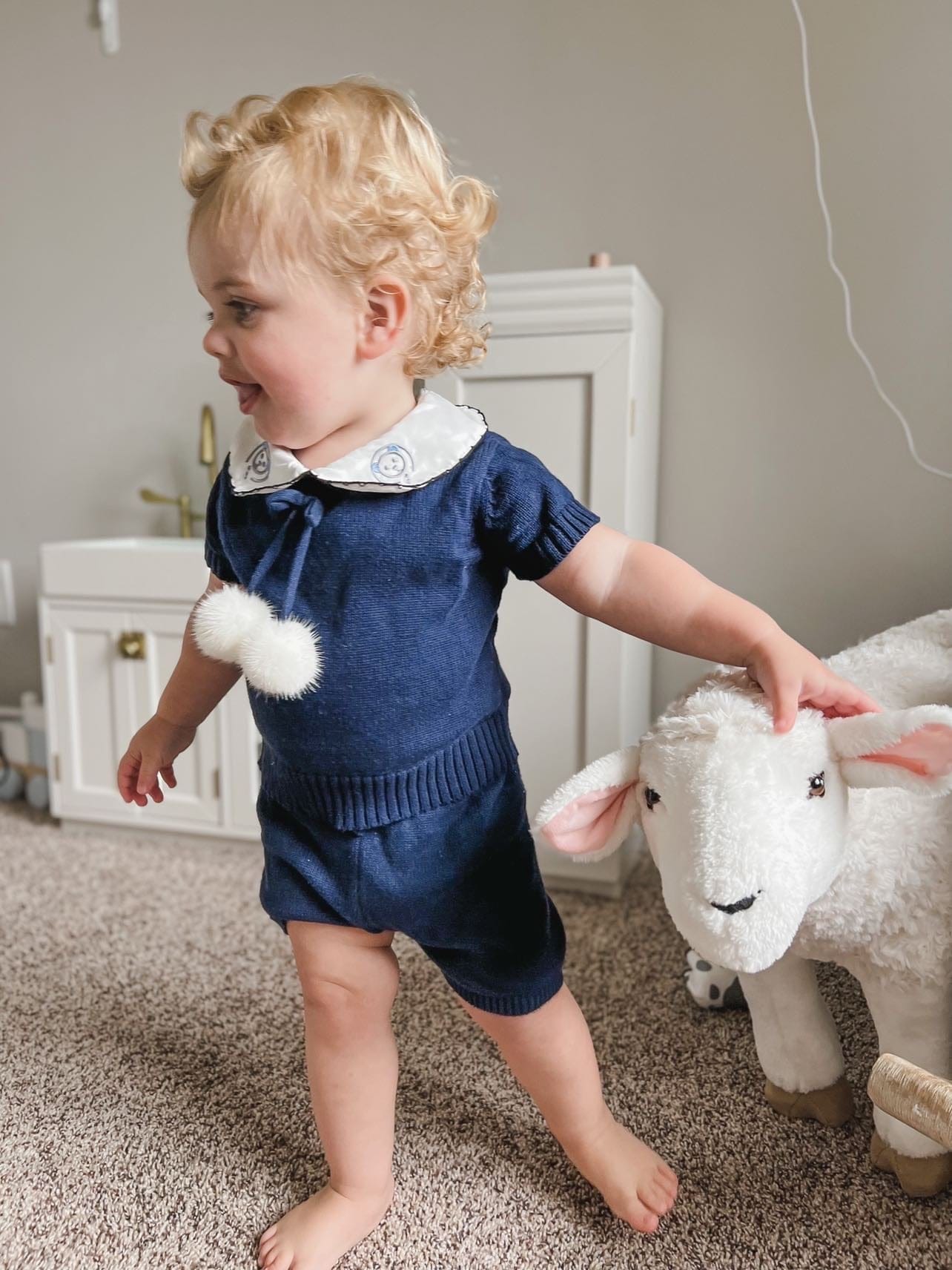 Baby Unisex | Billie Knit Top and Shorts Set | Navy